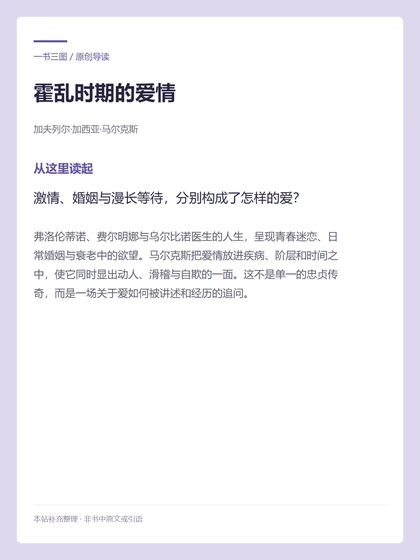 霍乱时期的爱情 · 从这里读起