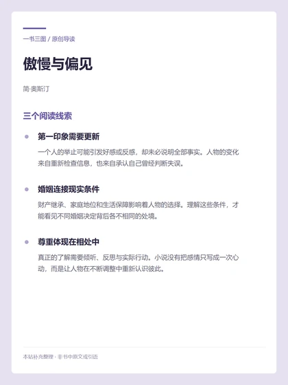 傲慢与偏见 · 三个阅读线索